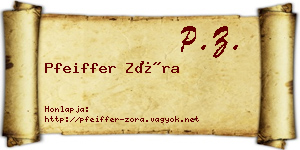 Pfeiffer Zóra névjegykártya